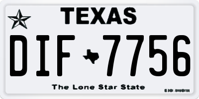 TX license plate DIF7756