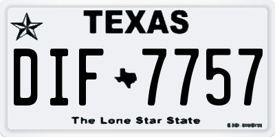 TX license plate DIF7757