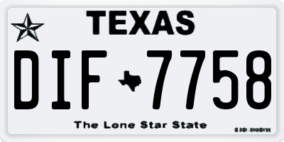 TX license plate DIF7758