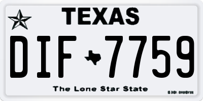 TX license plate DIF7759