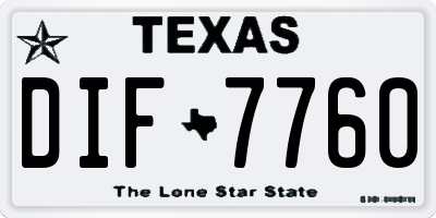 TX license plate DIF7760