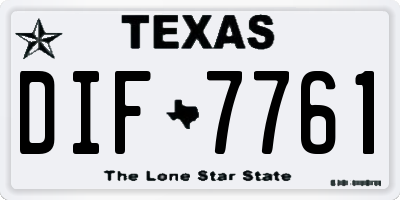 TX license plate DIF7761