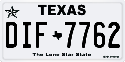 TX license plate DIF7762