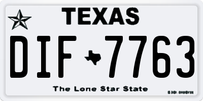 TX license plate DIF7763