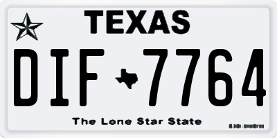 TX license plate DIF7764