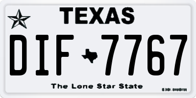 TX license plate DIF7767