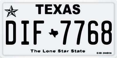 TX license plate DIF7768