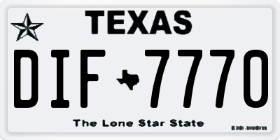 TX license plate DIF7770