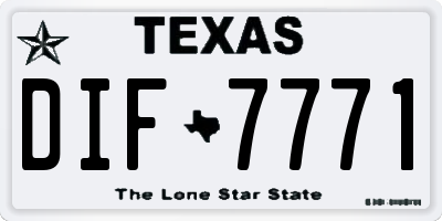 TX license plate DIF7771