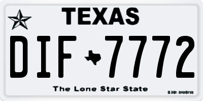 TX license plate DIF7772