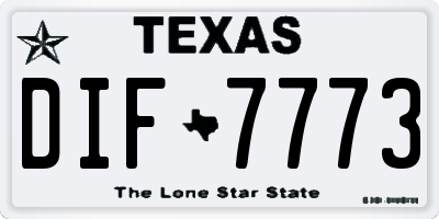TX license plate DIF7773