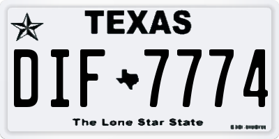 TX license plate DIF7774