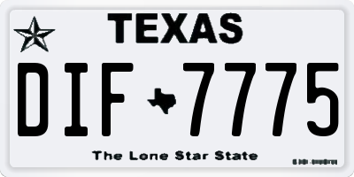 TX license plate DIF7775