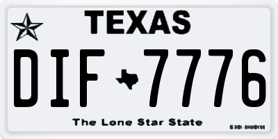 TX license plate DIF7776