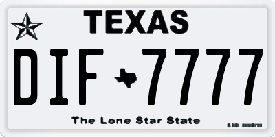 TX license plate DIF7777
