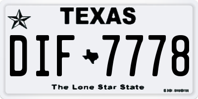 TX license plate DIF7778