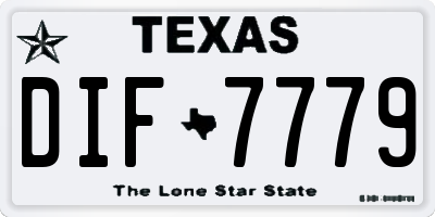 TX license plate DIF7779