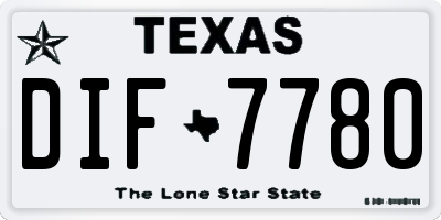 TX license plate DIF7780