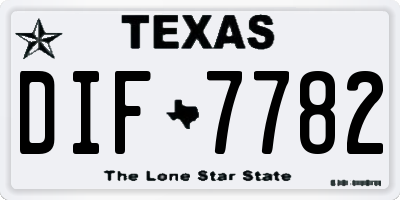TX license plate DIF7782