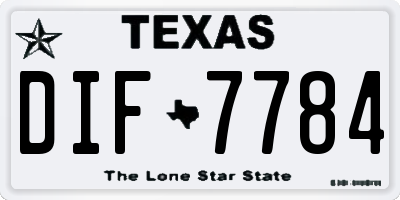 TX license plate DIF7784