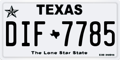 TX license plate DIF7785