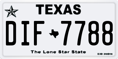 TX license plate DIF7788