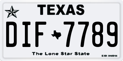 TX license plate DIF7789