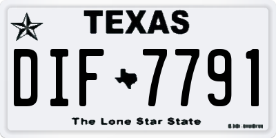 TX license plate DIF7791