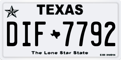 TX license plate DIF7792