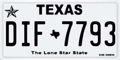 TX license plate DIF7793