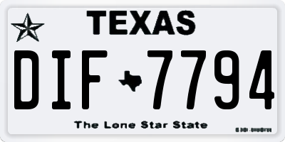 TX license plate DIF7794