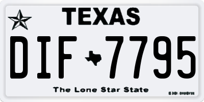 TX license plate DIF7795