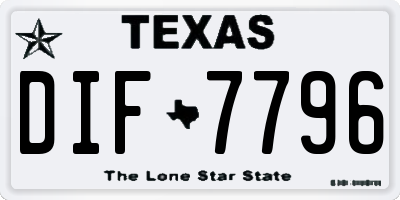 TX license plate DIF7796