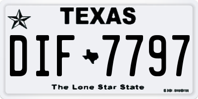 TX license plate DIF7797