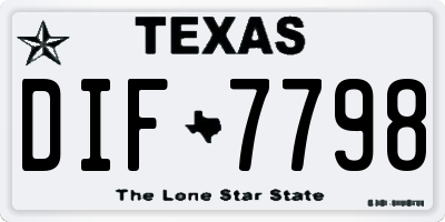 TX license plate DIF7798