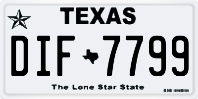 TX license plate DIF7799