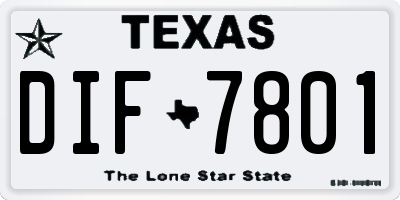 TX license plate DIF7801