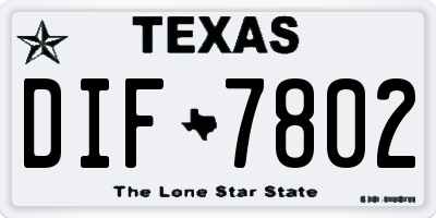 TX license plate DIF7802