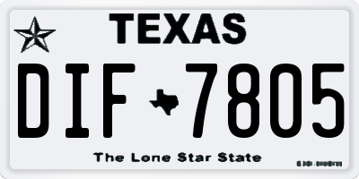 TX license plate DIF7805