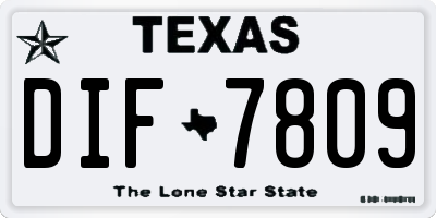 TX license plate DIF7809