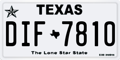 TX license plate DIF7810