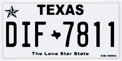 TX license plate DIF7811