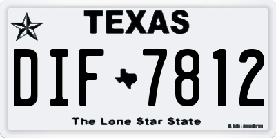 TX license plate DIF7812