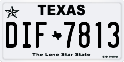 TX license plate DIF7813