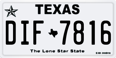 TX license plate DIF7816