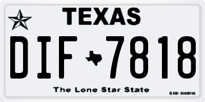 TX license plate DIF7818