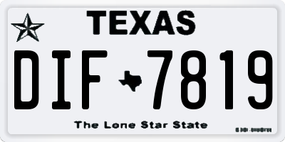 TX license plate DIF7819