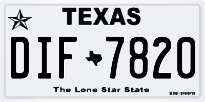 TX license plate DIF7820