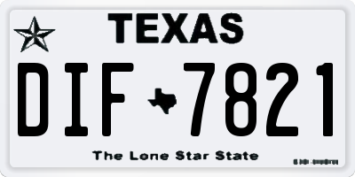 TX license plate DIF7821