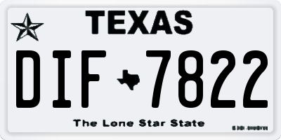 TX license plate DIF7822